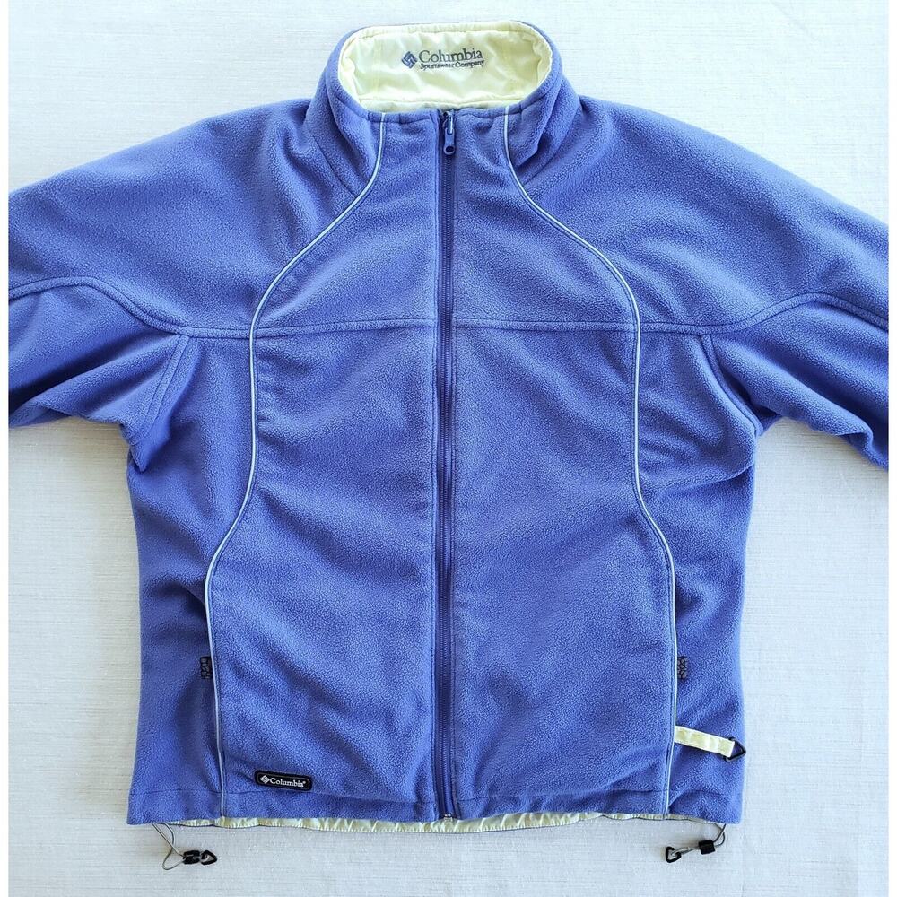 Columbia Jacket Womens L Purple Softshell Reversible Fleece Outdoor Winter Hike
